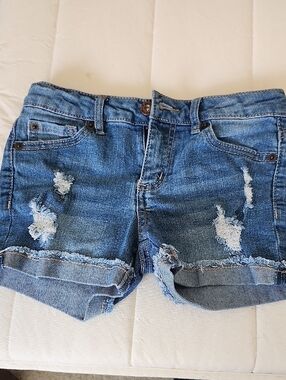 Lucky Brand Distressed Girls Shorts - Blue